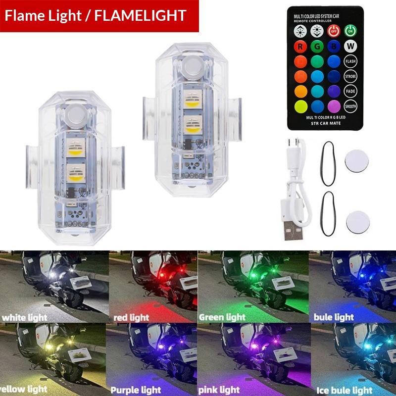 Drone Strobe Light - ไฟเตือน LED RGB สำหรับมอเตอร์ไซค์ ไฟสัญญาณขนาดเล็กอเนกประสงค์สำหรับโดรน พร้อมตัวควบคุม