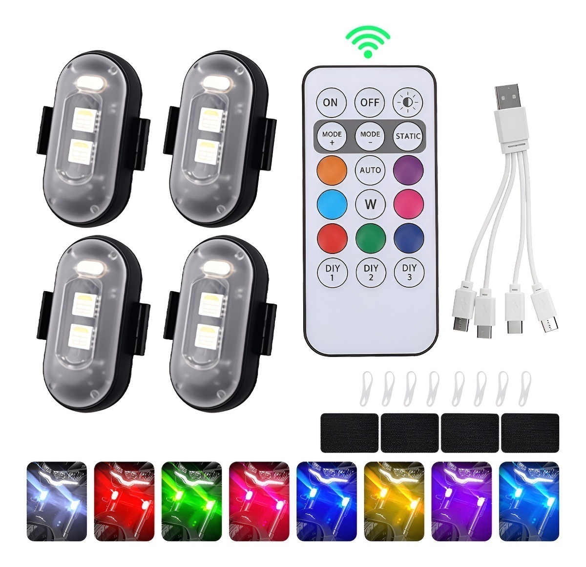 Drone Strobe Light - ไฟสโตรบ LED 4 ชิ้น พร้อมรีโมทคอนโทรล 8