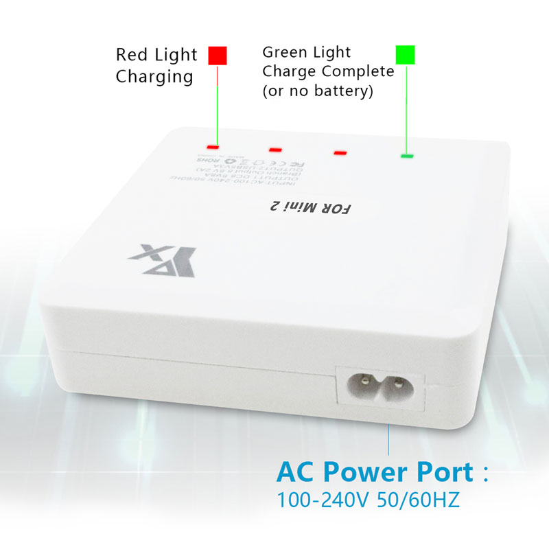 Drone Charging Hub - แท่นชาร์จแบตเตอรี่อัจฉริยะ YX 6IN1 พร้อมพอร์ต USB สำหรับอุปกรณ์เสริมโดรน
